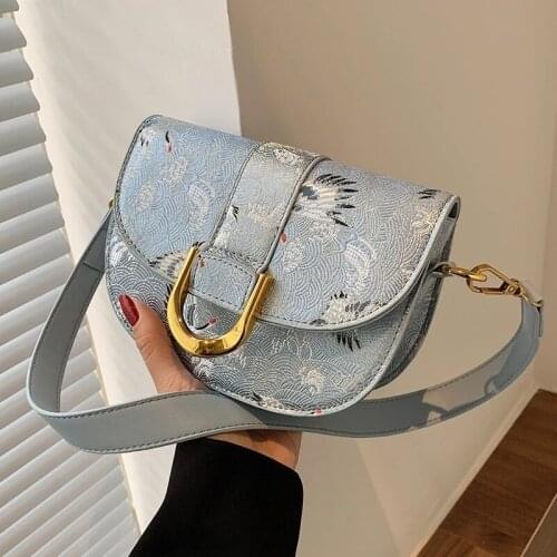 Luxury brand Saddle bag Underarm bag 2021 Summer New Quality PU Leather Womens Designer Handbag Purses Shoulder Messenger Bag