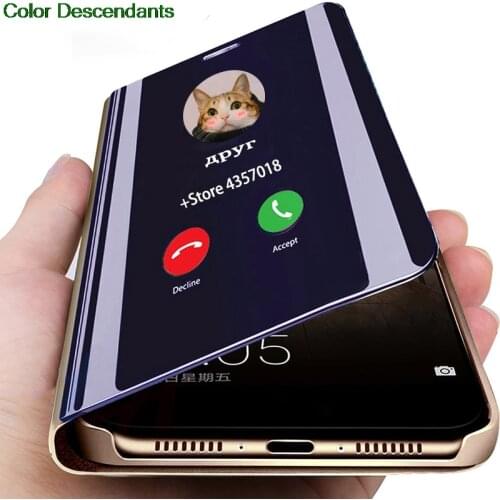 Luxury Plating Smart Mirror Case for Huawei Honor 7A 5.45" Flip Phone Cover Huawei Honor 7A Pro 5.7 icnh Honor7A 5.7" Full Cases