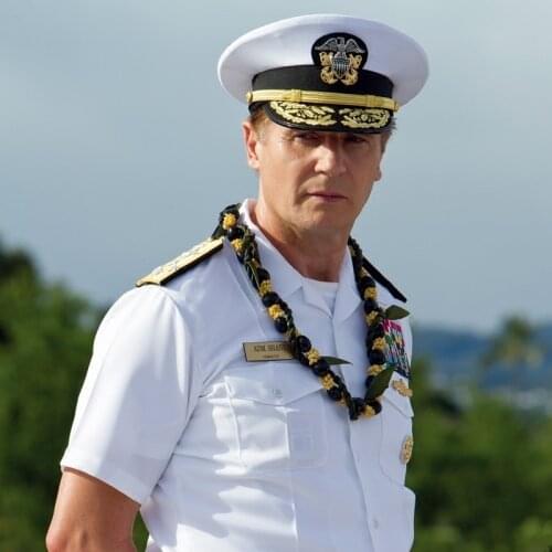 Top Quality Men Colonel Admiral Short Sleeves White Shirts U.S Navy Uniform Captains Costume with Badges Accessories