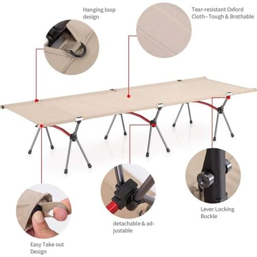 Outdoor Folding Camping Bed Single Person Cot Portable Foldable Sleeping Pad Hiking Backpacking Picnic Camping Cot Bed Mat 야전침대