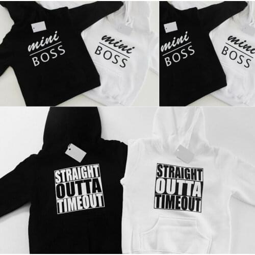 Kid Toddler Newborn Baby Boy Girl Hoodies Tops Mini Boss Letter Printed Sweatshirt Outdoor Autumn School Sportswear Tops Clothes