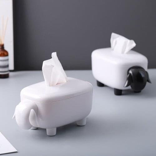 High Quality Plastic Cartoon Sheep-Shaped Toilet Tissue Storage Box Living Room Kitchen Office Simple Storage Essential
