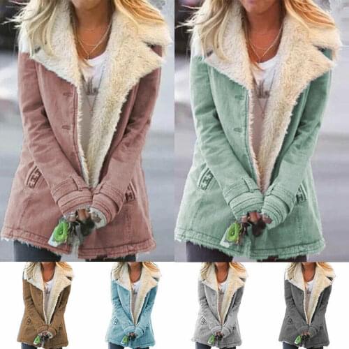 Womens Casual Long Coats Parka Ladies Winter Warm Faux Fur Fleece Jacket Outwear
