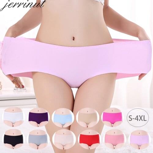 Womens Underwear Plus Size Women panties Seamless Panties Sexy High Waist Briefs Ice Silk S-4XL Lingerie Underpants For Women
