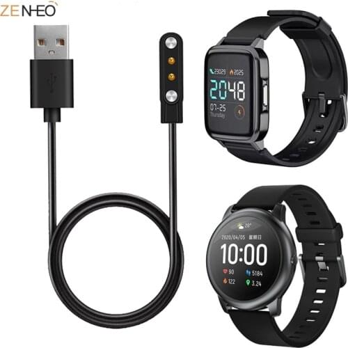 1M USB Fast Dock Charger Adapter USB Charging Cable Base Cord Wire For Xiaomi Haylou Solar LS05/LS02/LS01 Smart Watch Accessory