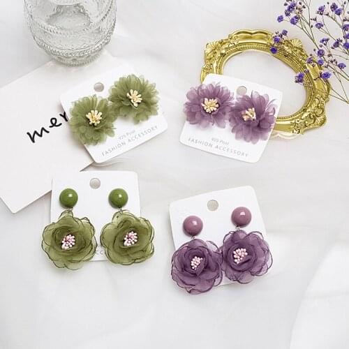 Korean Style Lace Flower WomenS Earrings Hanging Fashion Earring Designer Ethnic Cute Modern Earrings Jewelry Accessories