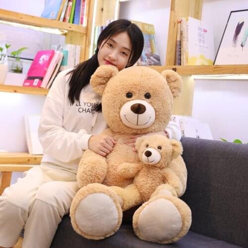 1pc 100cm Giant Kawaii Creative Mother & Baby Teddy Bear Plush Toys for Children Girls Stuffed Soft Lovely Animal Bear Doll Gift