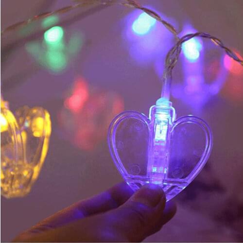 String lights love clip lights USB and battery 8 functions remote control outdoor indoor window Christmas tree decoration 1pcs