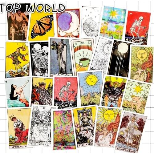 10/60pcs/set Tarot Card Divination Cartoon Waterproof Graffiti Stickers For Laptop Scrapbook Stickers Kid Toy Skateboard