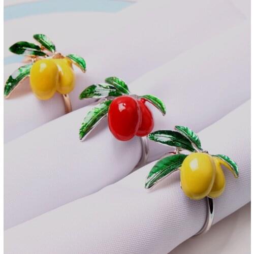 10pcs/lot New product hotel table accessories lemon napkin buckle fruit napkin ring napkin buckle paper napkin ring