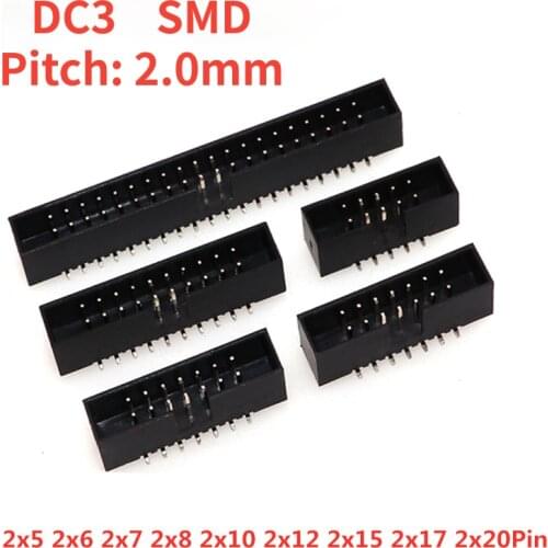 10Pcs SMD SMT 2.0mm Pitch DC3 Male IDC Connector Socket ISP JTAG Header Sample 10P 12P 14P 16P 20P 24P 26P 30P 34P 40P