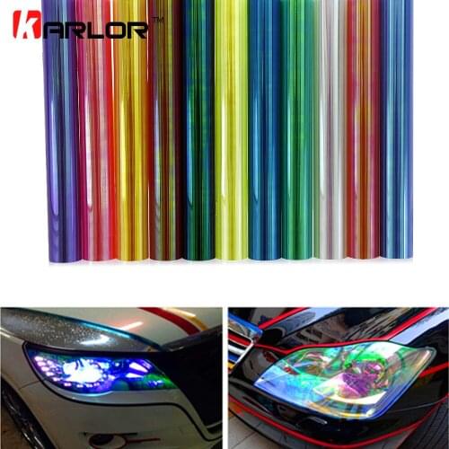 120*30cm Shiny Chameleon Auto Car Styling Headlights Taillights Translucent Film Lights Turned Change Color Car Film Stickers