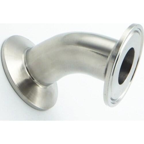 2" 51mm OD 304 Stainless Steel Sanitary Ferrule 45 Degree Elbow Pipe Fitting For Homebrew Wine Beer Brewing Fit 2" Tri Clamp