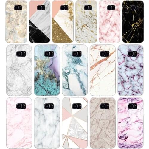 264H gold marble Soft TPU Silicone Cover Case for samsung Galaxy s6 s6 s7 edge s8 s9 plus case