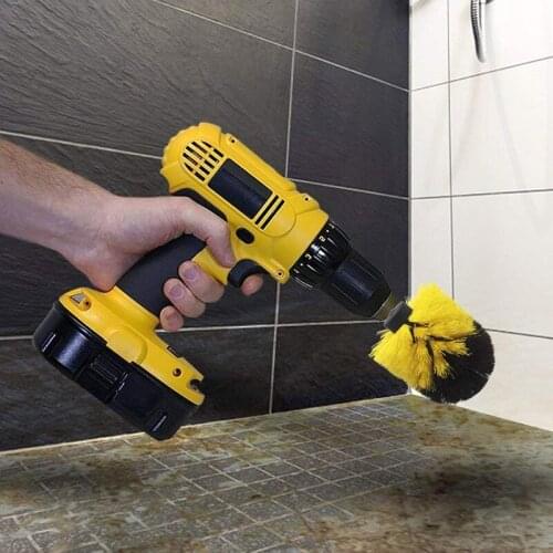 3 pcs/set Power Scrubber Brush Drill Brush Clean for Bathroom Surfaces Tub Shower Tile Grout Cordless Power Scrub Cleaning Kit