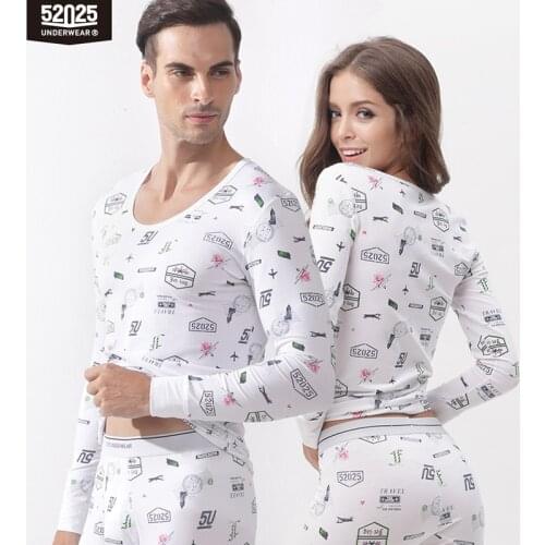 52025 Mens Thermal Underwear Womens Thermal Underwear Original Print Comfortable Cotton Long Johns Base Layer Thermal Underwear