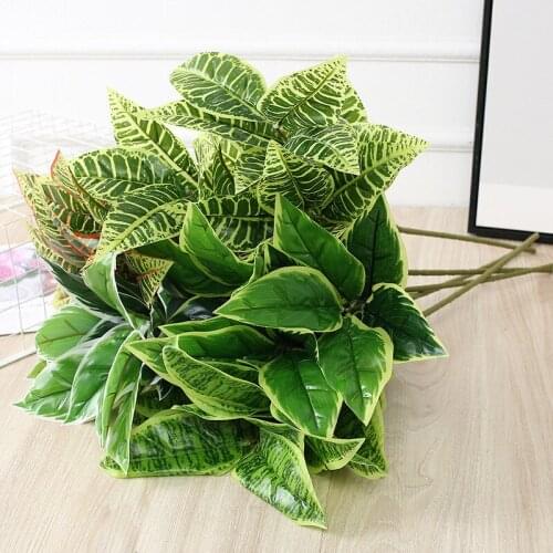 65cm Tropical Monstera Large Artificial Tree Plants Plastic Palm Evergreen Leaf Big False Tree Foliage For Home Garden Decor