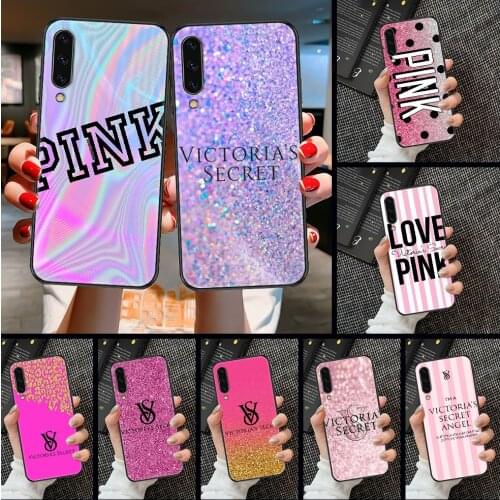 Vs Fashion pinks brand Phone case For Samsung Galaxy A 3 5 7 8 10 20 21 30 40 50 51 70 71 E S 2016 2018 4G black soft back 3D