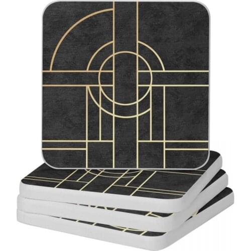 Art Deco Black Marble Natural Diatomite Square Round Coaster Multifunction Cup Bonsai Mat Soap Toothbrush Pad Diameter 10cm