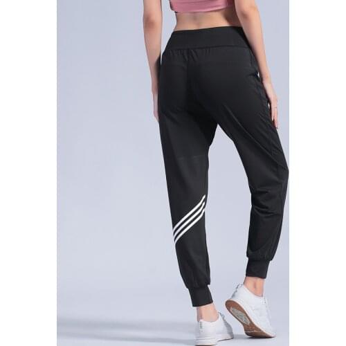 Black Sweatpants Women Hiphop Dance Pants Loose Leisure Trousers For Ladies Striped Elastic yoga Female Sports Running Pants