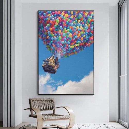 Disney Cartoon Balloon House Movie Canvas Painting Anime Posters and Prints Abstract Wall Art Picture for Living Room Home Decor