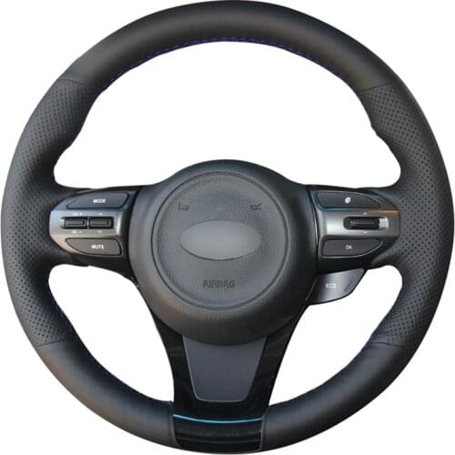 DIY Black PU Micro Fiber Leather Car Steering Wheel Cover for Kia K5 Optima 2014 2015 Accessories