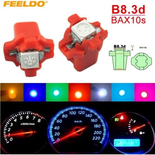 FEELDO 20Pcs Car 12V B8.3d/BAX10s 1SMD 5050 Gauge Dashboard LED Light Interior Lamp 7-color #FD-4066