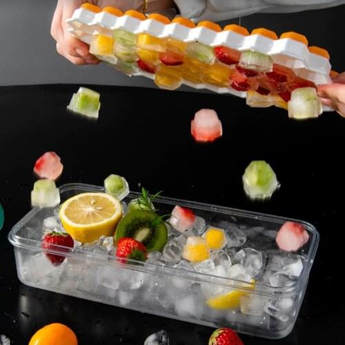 Food Grade Ice Cube Tray Honeycomb Ice Cube Mold with Removable Lids Flexible Silicone Ice Molds for Whiskey Cocktail