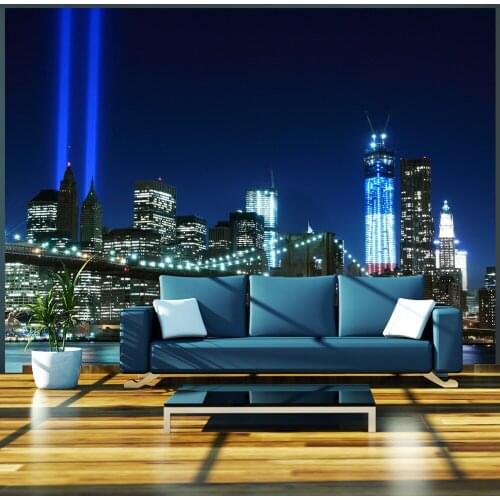 Wall mural-Floodlights over NYC - 350x270 cm