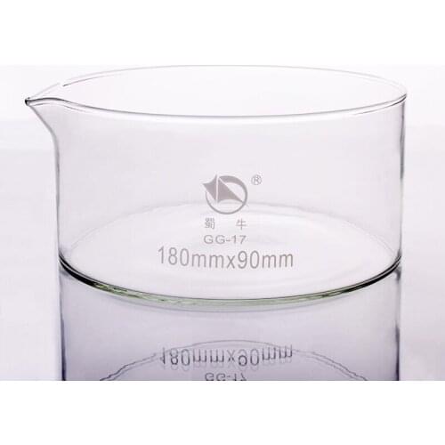 Crystallizing dish with spout 180*90mm,Outer diameter 180mm and Height 90mm,crystallizing basin with spout