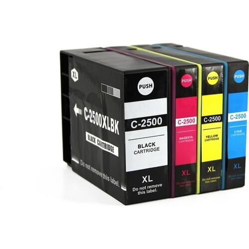 4 Color for PGI2500 PGI2500XL Pigment Ink Cartridge Compatible for Canon MAXIFY IB4050/Ib4150/MB5050/MB5150/MB5350/5400