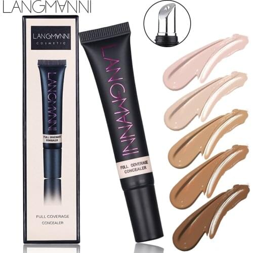 Langmanni 2019 Face Concealer Cream Full Cover 10ml Eye Dark Circles Cream Makeup Acne contour palette Base Cosmetic