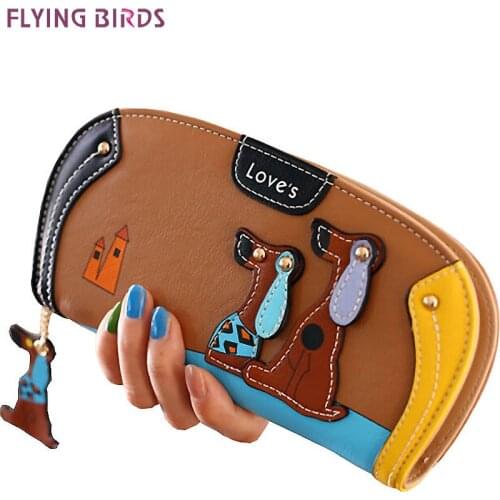 FLYING BIRDS!women leather wallets dollar price womens purse 2020 new card holder coin purse summer style bag ladies LM3091fb