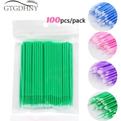 Hot Micro Brush Disposable Eyelash Glue Cleaning Stick Lash Extension Wand Swab Building Eyelashes Makeup Tool