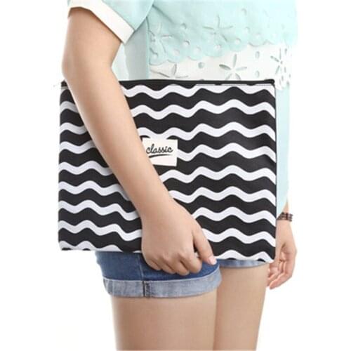 Korean stationery lovable Oxford A4 zipper file bag creative materials student test file bag convenient bag