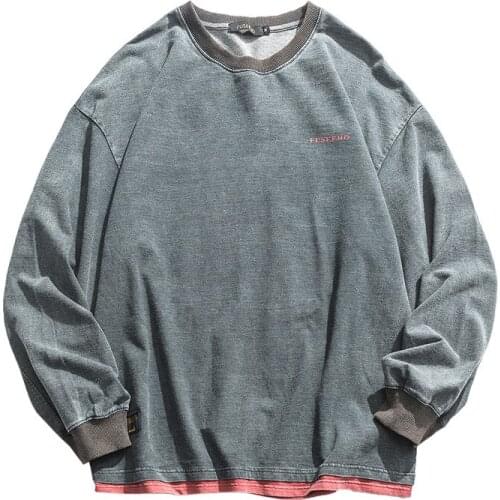 Hip Hop Fashion Clothes Men Clothing Casual Distressed Pullover 2021 Autumn Harajuku Sweatshirt Streetwear Crew Neck Pullover