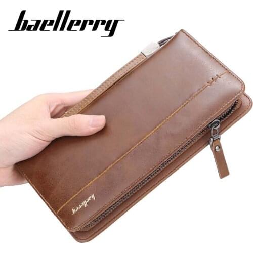 Men Wallets Long Clutch Bag man wallets card Zipper Business Card Holder Vintage Male Coin Purse High Quality multi-card Wallet