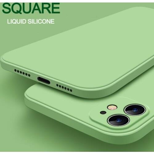 New Luxury Original Square Liquid Silicone Soft Case For iPhone 11 Pro MAX X XR XS Max 7 8 6 6s Plus SE 2 2020 Phone Cover Funda