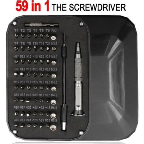 59in1 Precision Screwdriver Set for Phone PC Ipad Home Repair Tool Magnetic Screwdriver Spanner Square Socket Hex Torx Phillips