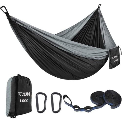 Outdoor nylon parachute cloth hanging single person double camping riding indoor leisure swing hanging chair hammock