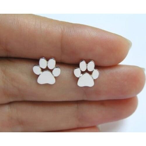 New Fashion Dog Paw Earrings for Women Kids Cute Earings Jewelry Lovely Animal Cat Footprint Piercing Ear Studs Party Brincos