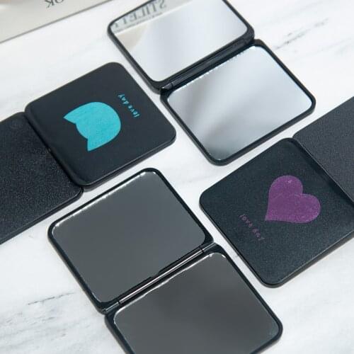 2021 New Mini Square Makeup Mirror Portable Hand Mirror Double-sided Makeup Vanity Mirror Foldable Mirror Pocket Cosmetic Mirror