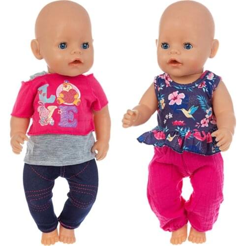 New Hole Red suit series Fit For 43cm Baby Re-born Doll 17 Inch Doll Clothes