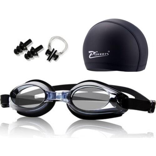 New Men Women Kids Adult Sports Diving Eyewear Swim Cap Swimming Glasses Anti-fog Waterproof Swim Goggles Earplug Pool Equipment