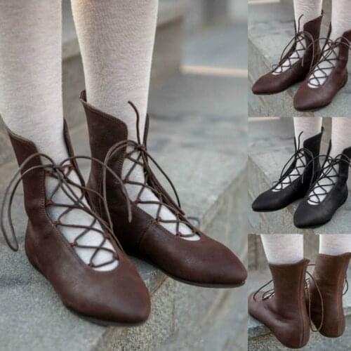 Medieval viking tudor cosplay shoes Festival Larp shoes Renaissance Medieval colonial rococo cosplay shoes boots for women