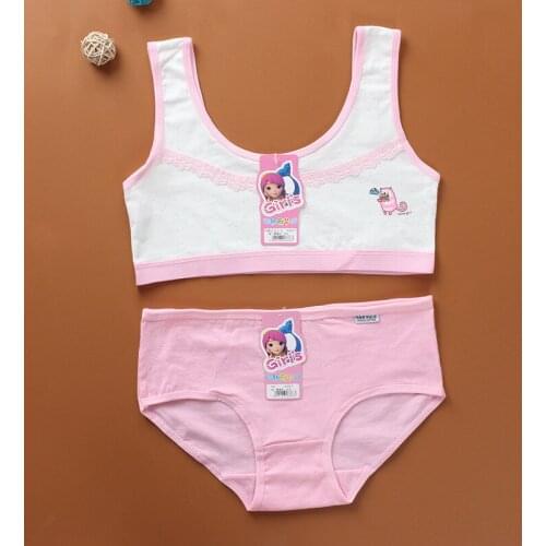 Girls brassiere suit without steel ring single layer summer vest underpants underwear training bra period brassiere
