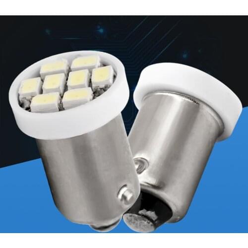 Wholesale 100pcs T4W BA9S 8smd 3020 Led Car Interior White Side Tail Light Bulb T11 8 SMD 1206 LED Auto Parking Lamp DC 12V 100X