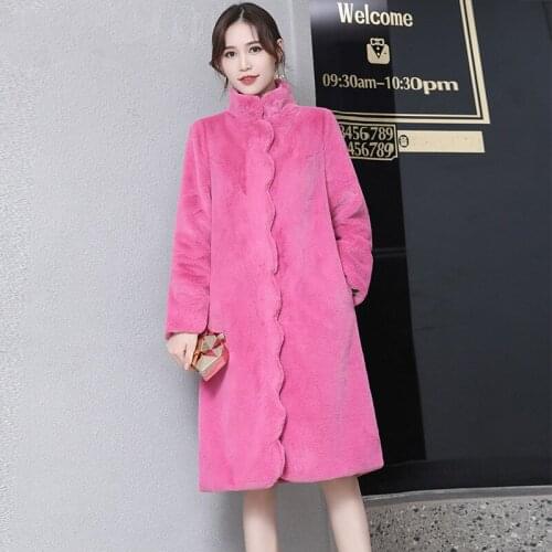 Autumn Winter Coat Women Clothes 2020 Korean Long Tops Faux Fur Coat Female Jacket Plus Size Manteau Fourrure Femme ZT4801
