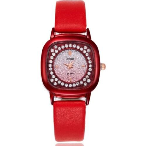 OUKESHI Ladies Watch With Leather Strap
