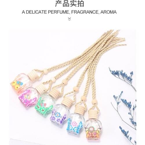 6ml Polymer clay pendant car perfume car aromatherapy oils pendant small bottle of perfume 5pcs/lot